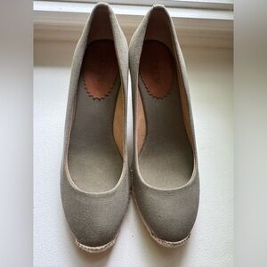 J.Crew Green Espadrille Wedges